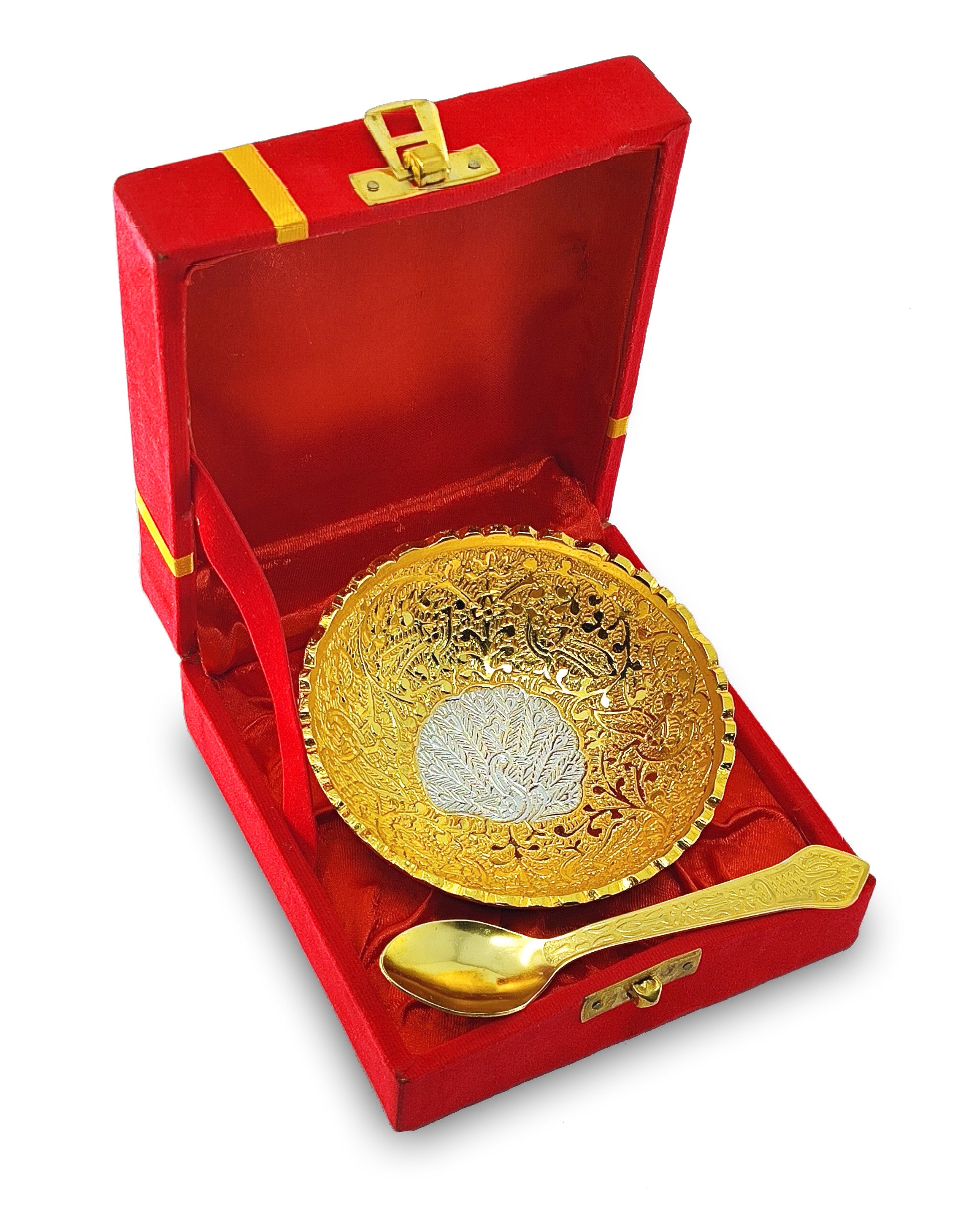 BENGALEN Gold & Silver Plated Bowl Spoon Set