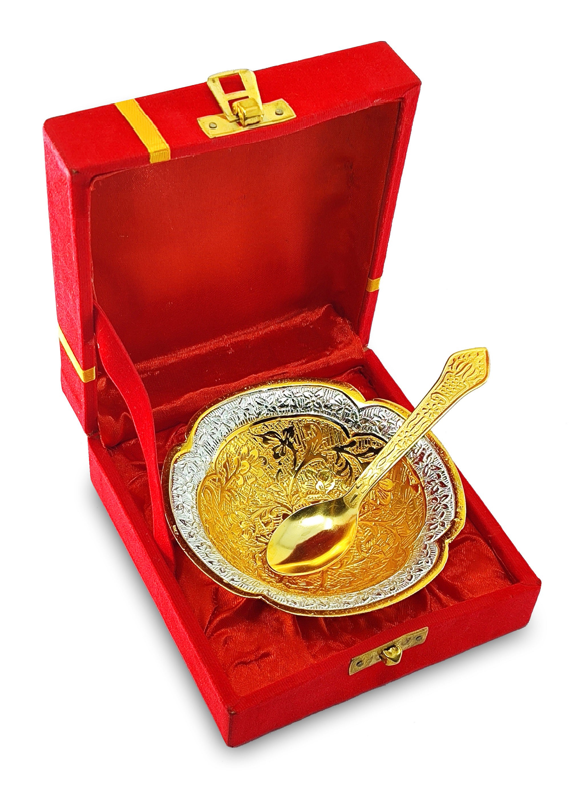 BENGALEN Gold & Silver Plated Bowl Spoon Set