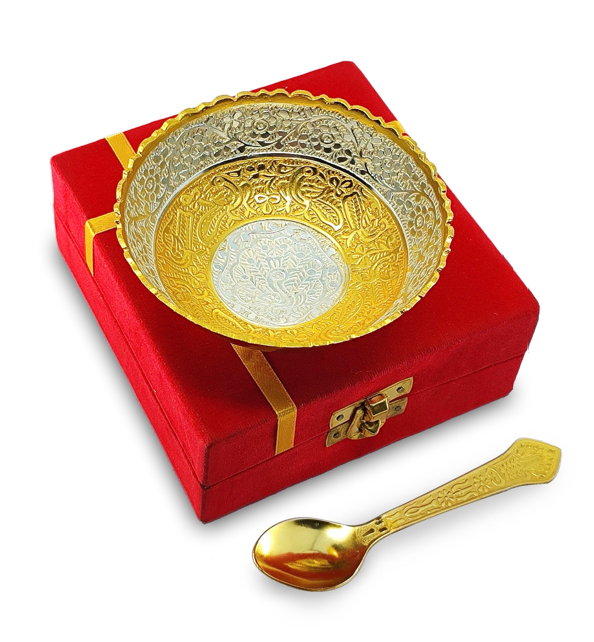 BENGALEN Gold & Silver Plated Bowl Spoon Set