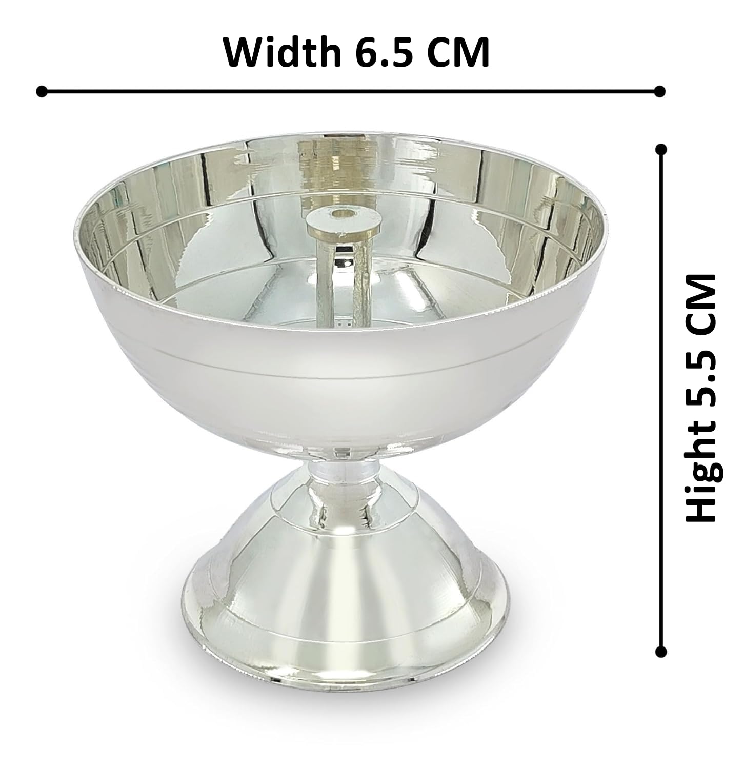 BENGALEN Silver Plated Piyali Diya Small with Red Velvet Gift Box Traditional Oil Lamp Deepak Lamp Panchmahal Deepam for Pooja Mandir Diwali Indian Puja Items Wedding Return Gifts