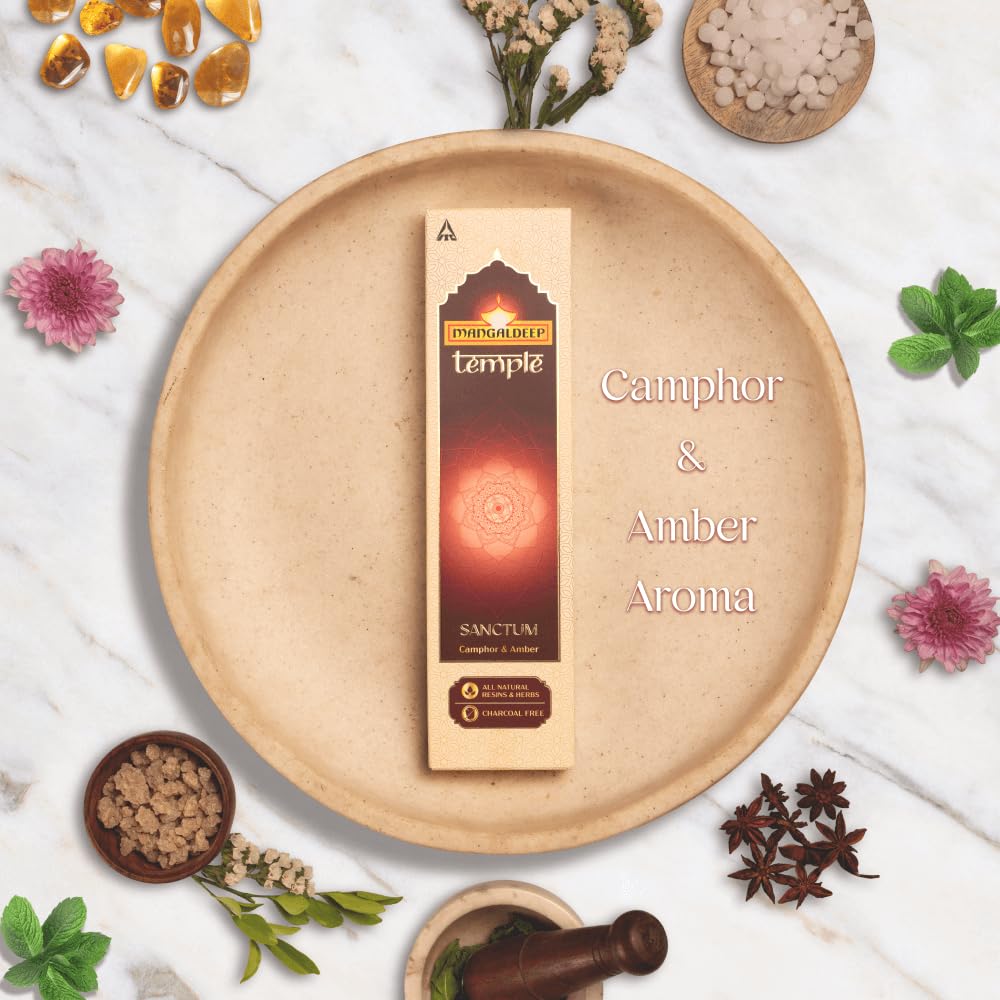 Mangaldeep Temple Sanctum Incense Sticks Camphor & Amber Fragrance