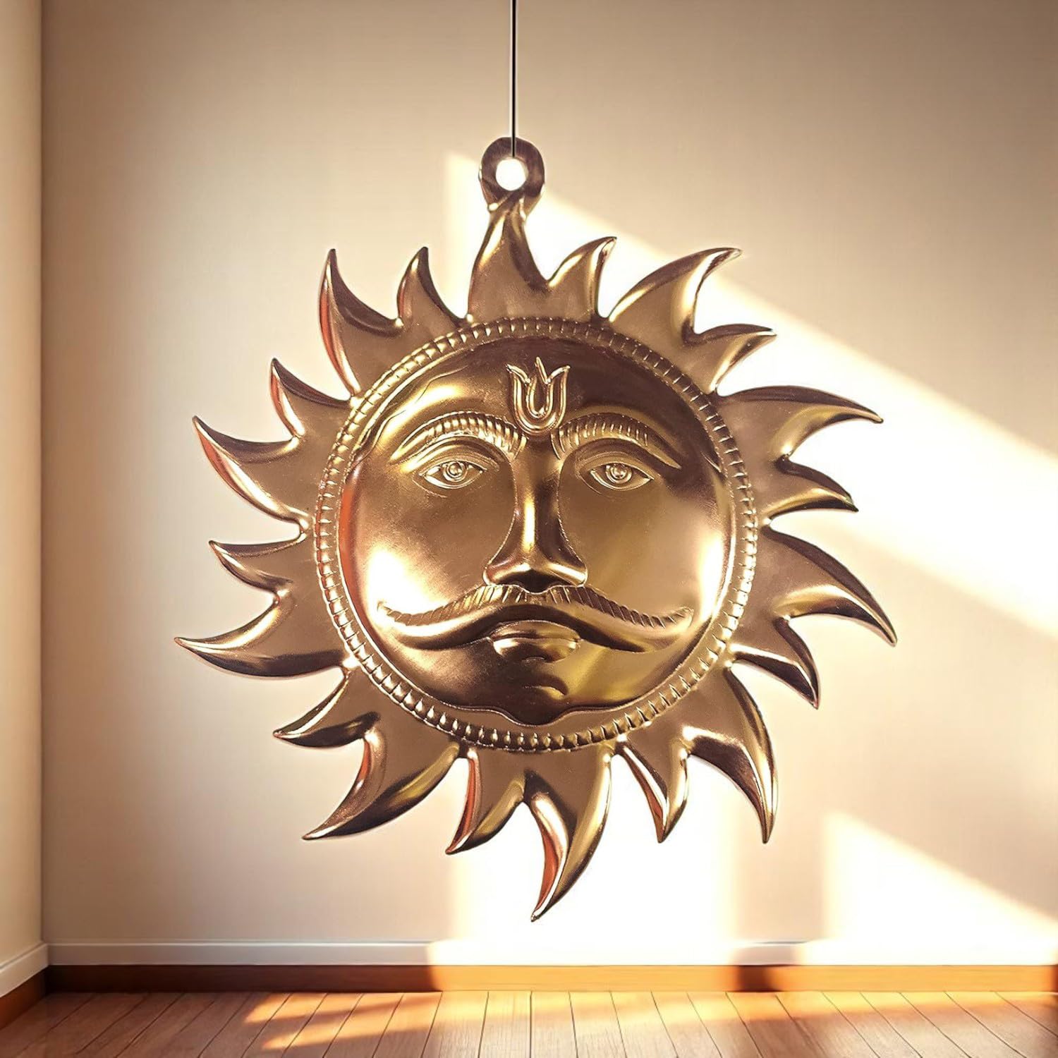 Copper Sun Surya Face God Sun Wall Hanging Suraj for Positivity at Home & Office