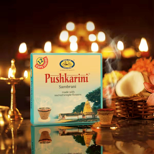 Cycle Pure Pushkarini Sambrani Dhoop Cups for Pooja Havan Cups for Pooja Home & Festivals Guggal/Loban Dhoop