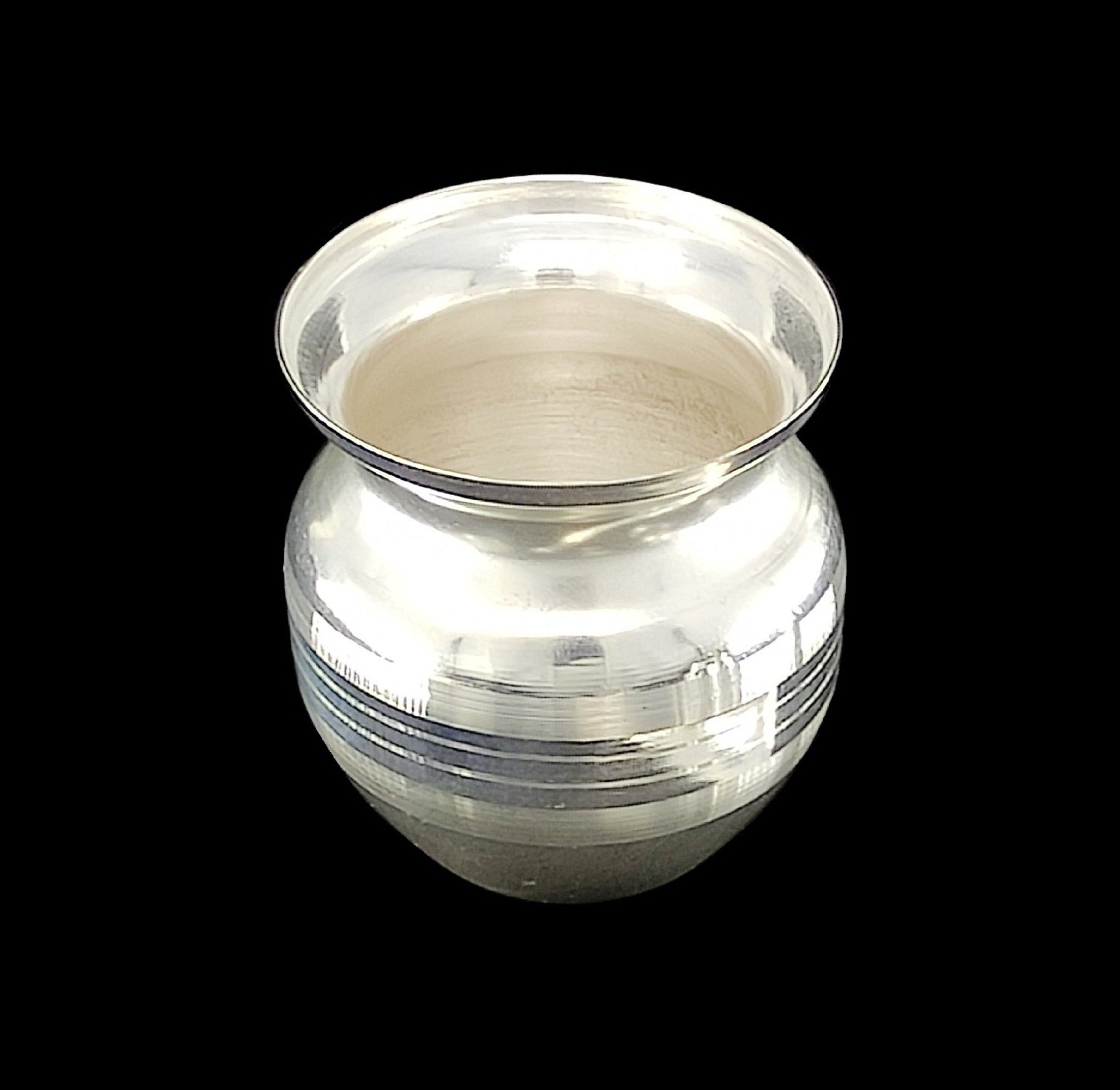 Bengalen Silver Plated Shiny Kalash Small for Home Temple, Pooja Article for Gift, Kalash for Poojan Purpose, Decorative Kalash for Housewarming