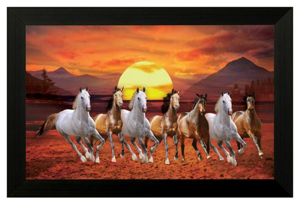 Nobility Seven Lucky Running Vastu Horses Painting