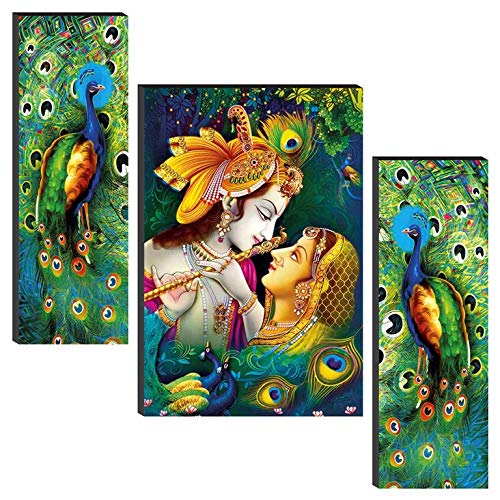 Nobility Radha Krishna MDF Self Adhesive Painting Digital Reprint Wall Art Statue Idol Decoration for Home, Living Room, Office, Weeding Gift