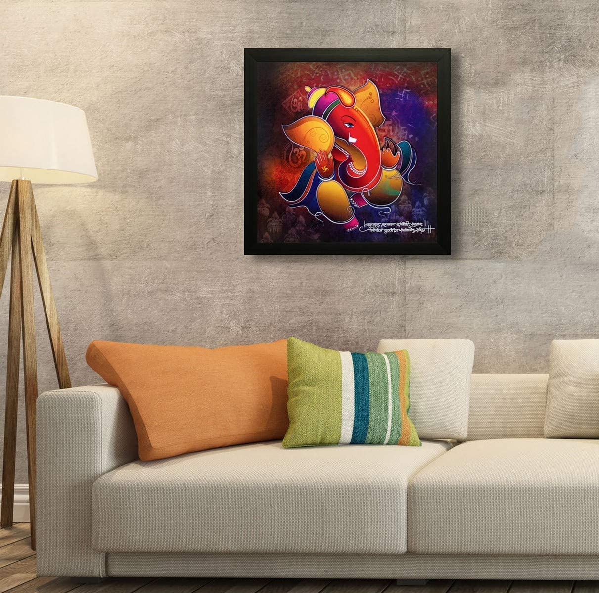 Nobility Ganesha Framed Painting Ganesh Wall Art Decor Statue Idol Decoration for Home, Living Room, Office, Gift for friends or family