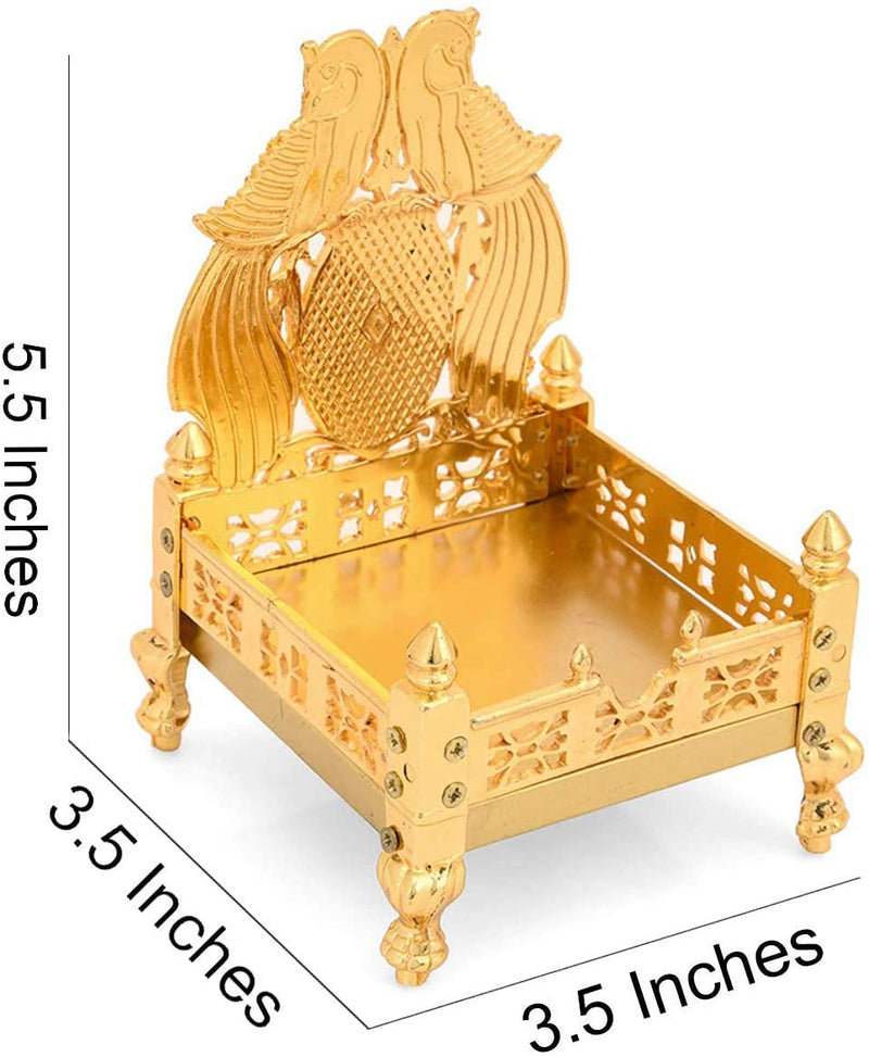 Bengalen God Singhasan, Gold Plated - Size : 5.5 x 3.5 x 3.5 inch