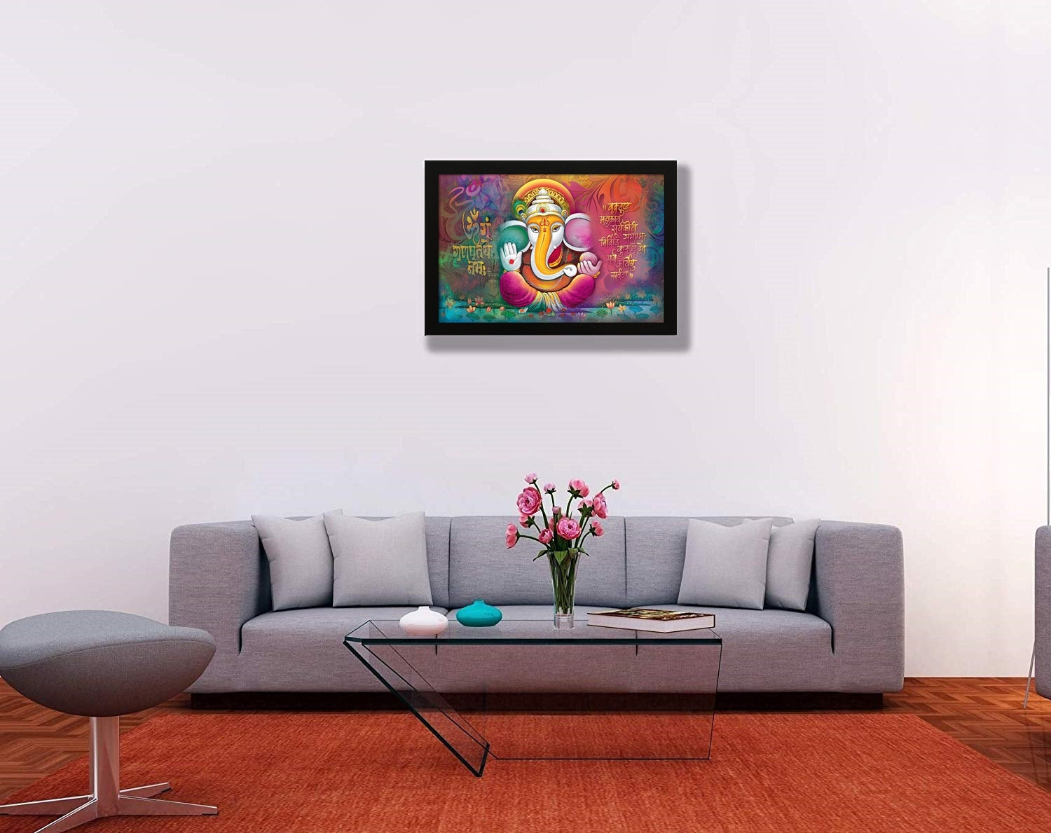 Nobility Ganesha Framed Painting - Special Effect Textured Wall Art