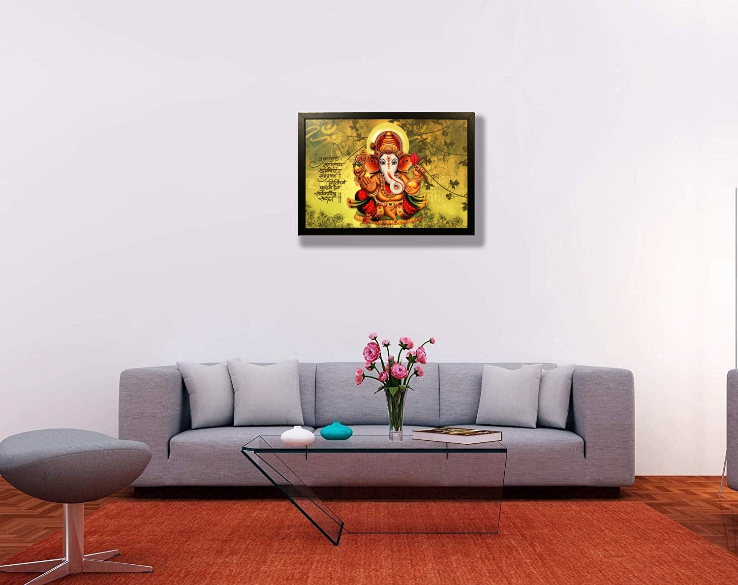 Nobility Ganesha Framed Painting - Special Effect Textured Wall Art