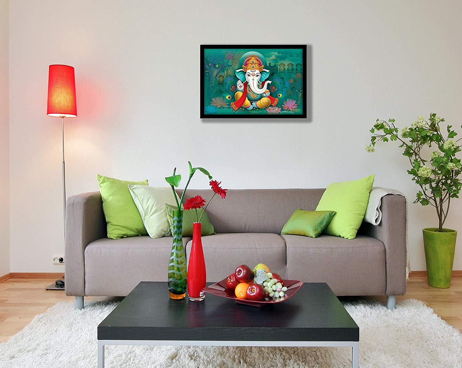 Nobility Ganesha Framed Painting - Special Effect Textured Wall Art