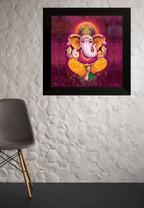 Nobility Ganesha Framed Painting - Special Effect Textured Wall Art Paintings