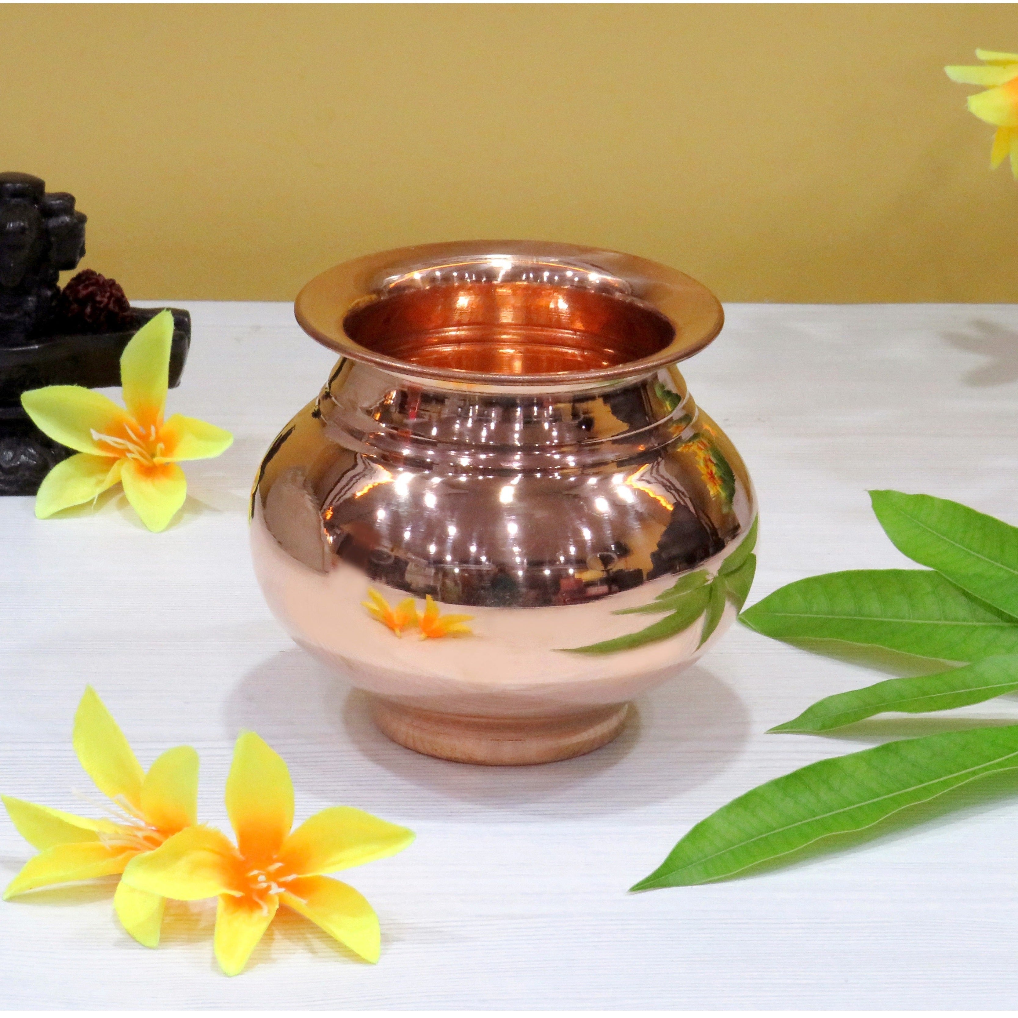 BENGALEN Copper Kalash Lota Gadwa Glossy Pooja Articles for Home Temple Decorative Puja Items for Poojan Purpose Return Gift