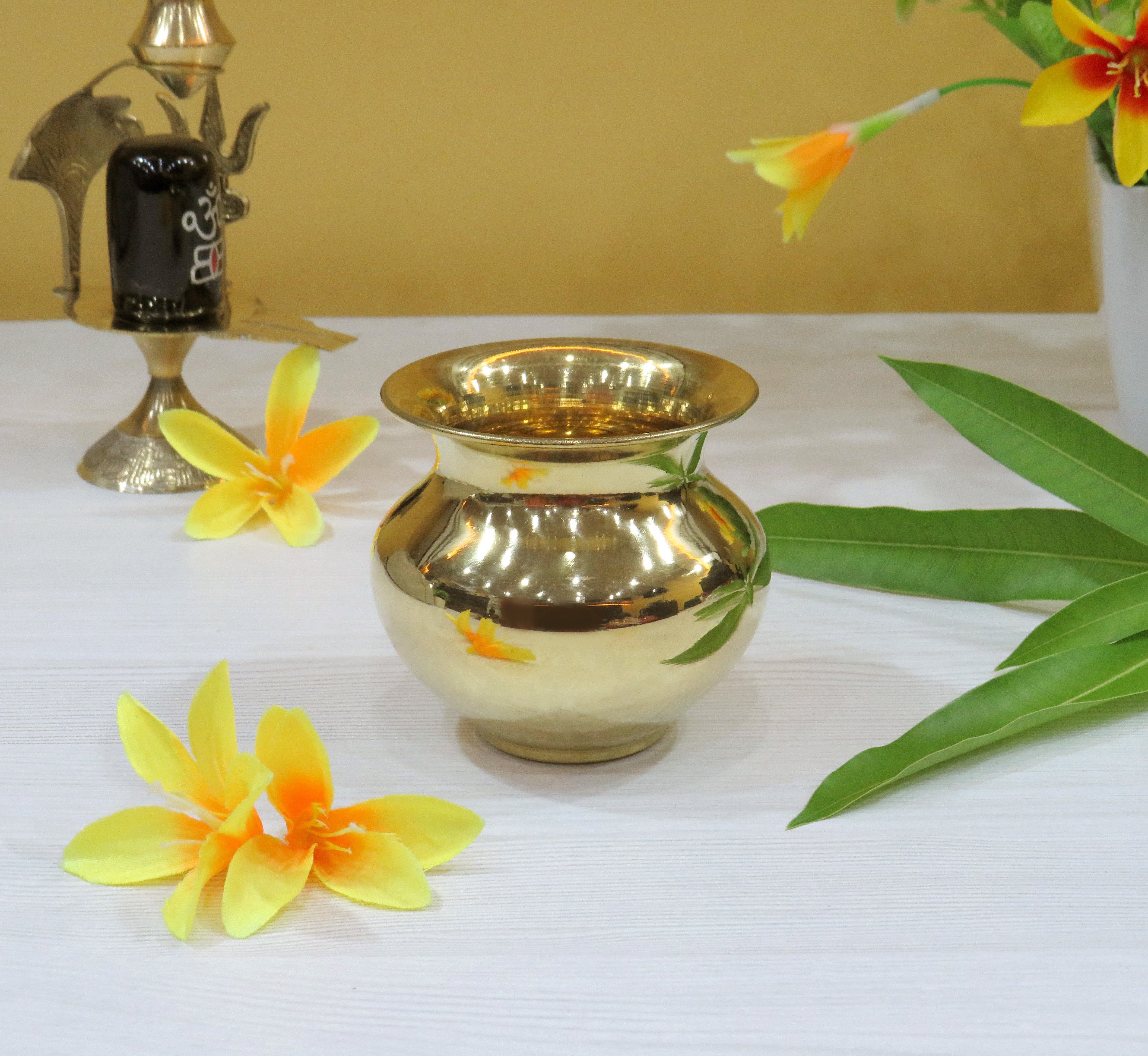 BENGALEN Brass Kalash Lota Gadwa Pooja Articles for Home Temple Decorative Puja Items for Poojan Purpose Return Gift