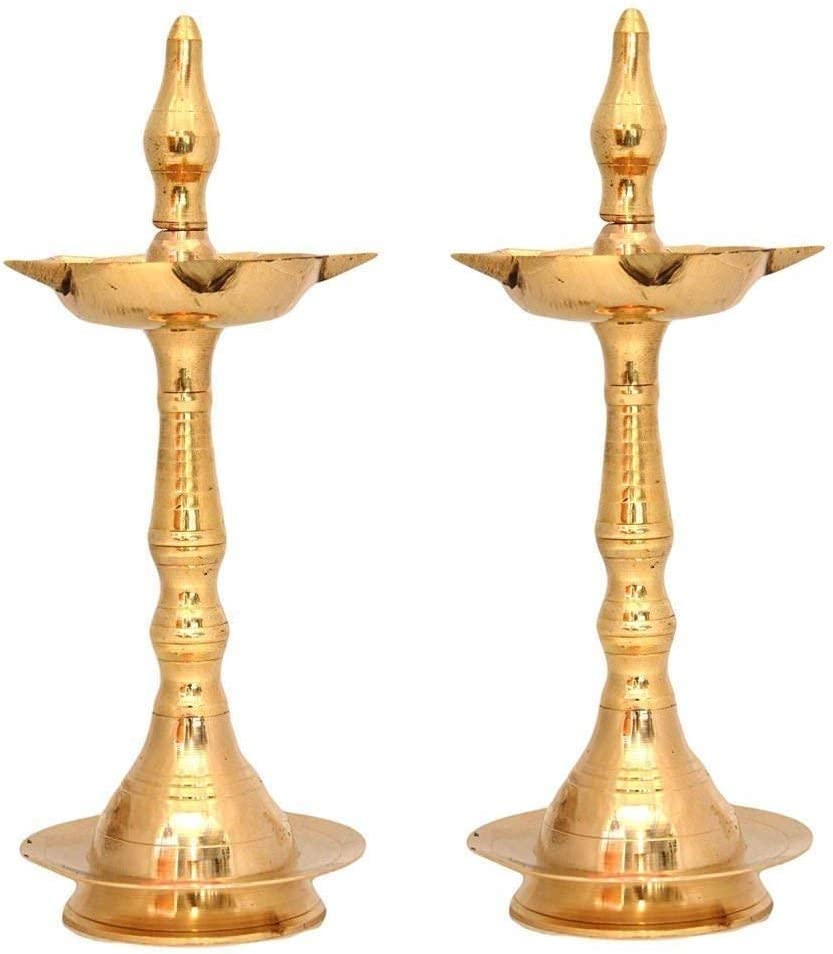 Brass Kerala Diya Traditional Oil Lamp Samai Deepak