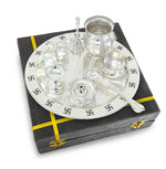 BENGALEN Pooja Thali Set 9 Inch Silver Plated with Gray Gift Box