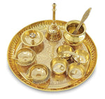 Brass Pooja Thali Set 8 Inch Puja Thali Set 9 Inch