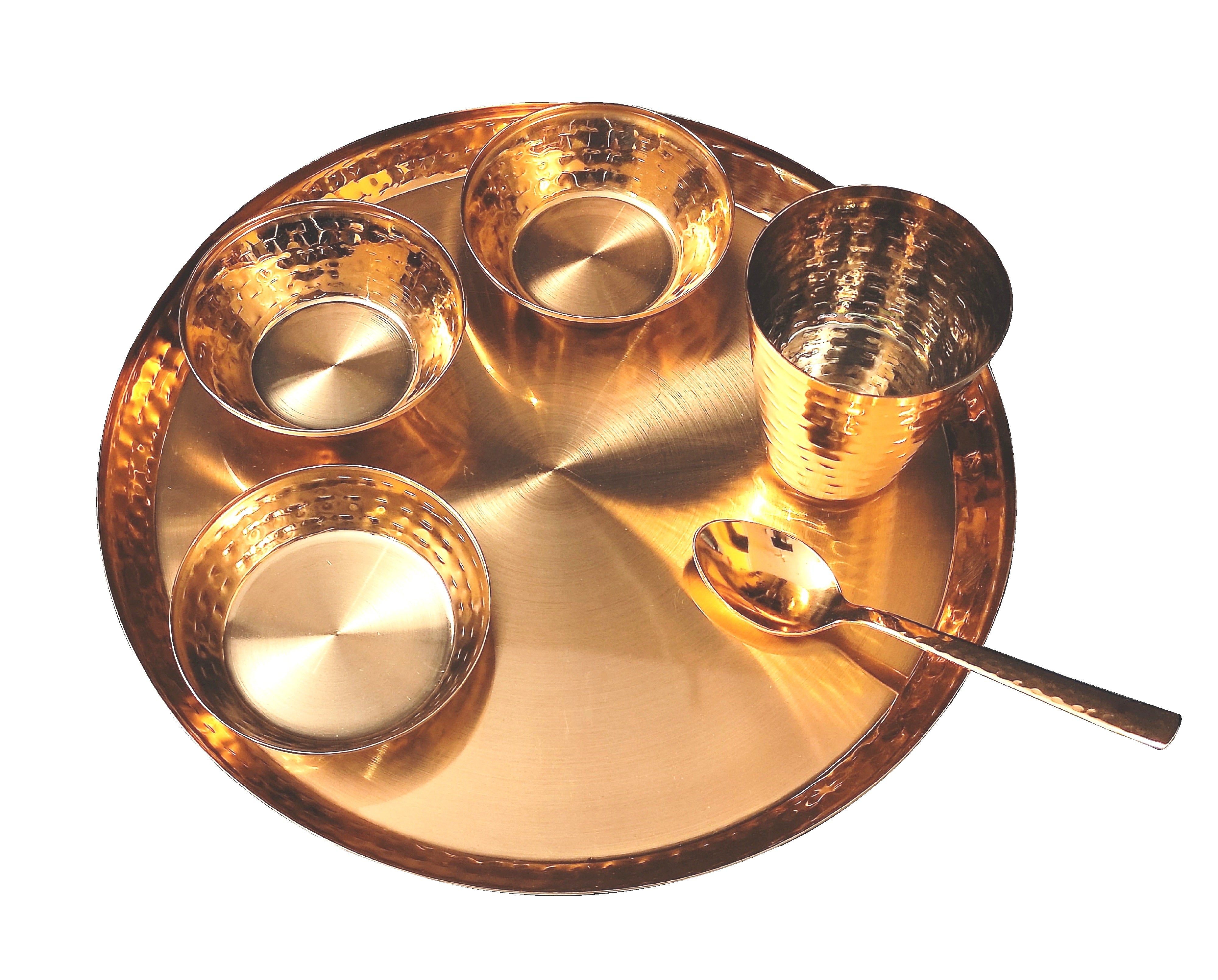 Bengalen Rose Gold Plated Dinner Set for Gift Rice Ceremony Annaprashan Sanskar Birthday for Boys Girls Home Decorative Festive Return Items