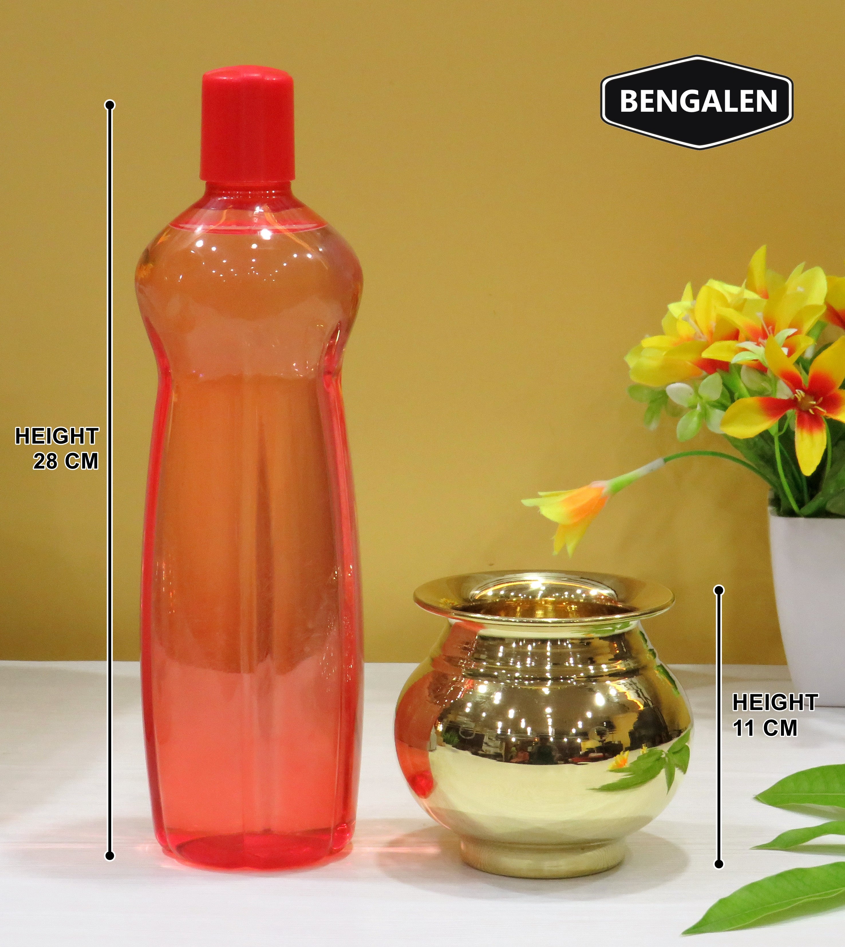 BENGALEN Brass Kalash Lota Gadwa Glossy Pooja Articles for Home Temple Decorative Puja Items for Poojan Purpose Return Gift