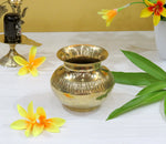 BENGALEN Brass Kalash Lota Gadwa Selai Design Pooja Articles for Home Temple Decorative Puja Items for Poojan Purpose Return Gift