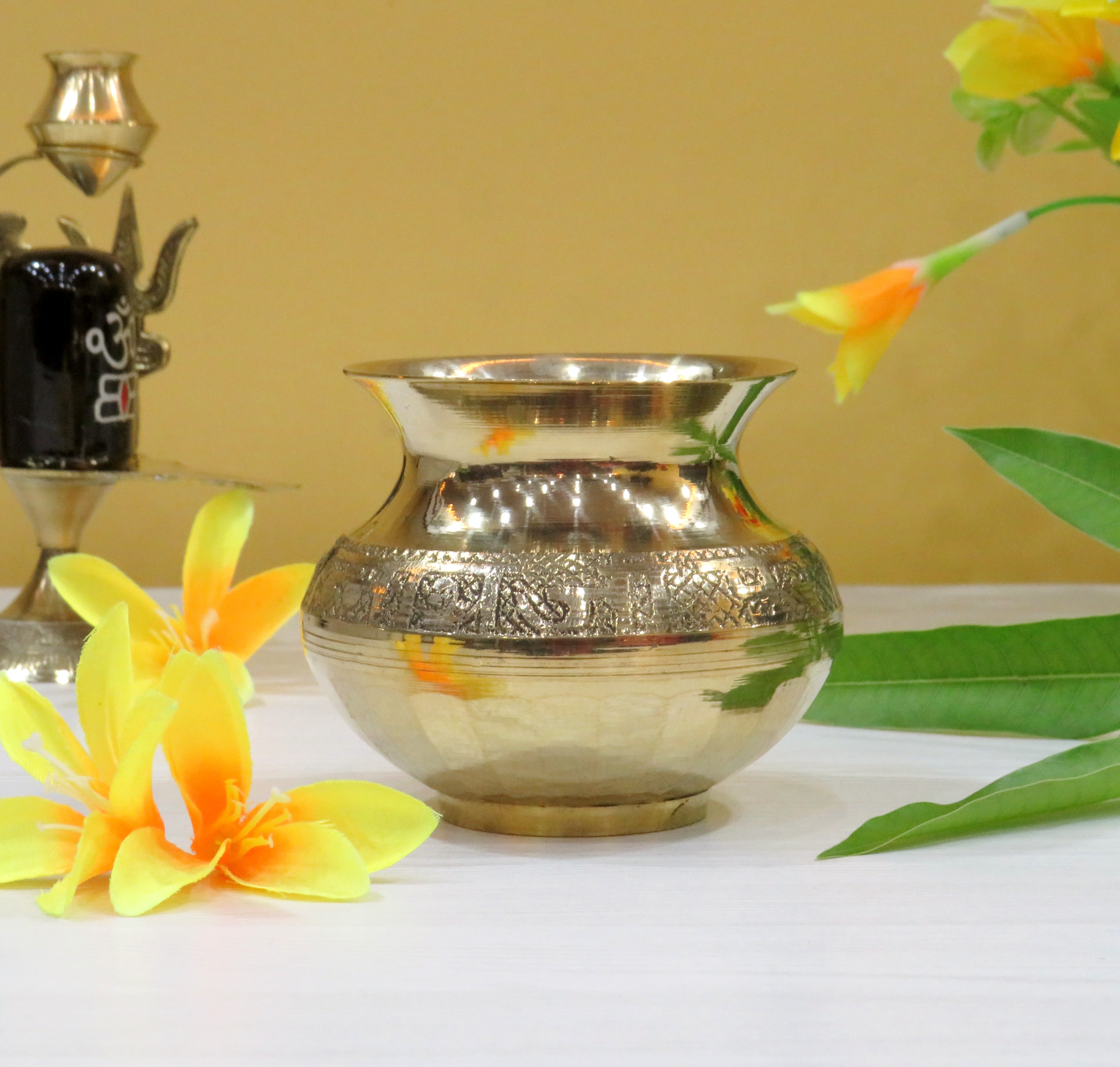 BENGALEN Brass Kalash Lota Gadwa Pooja Articles for Home Temple Decorative Puja Items for Poojan Purpose Return Gift