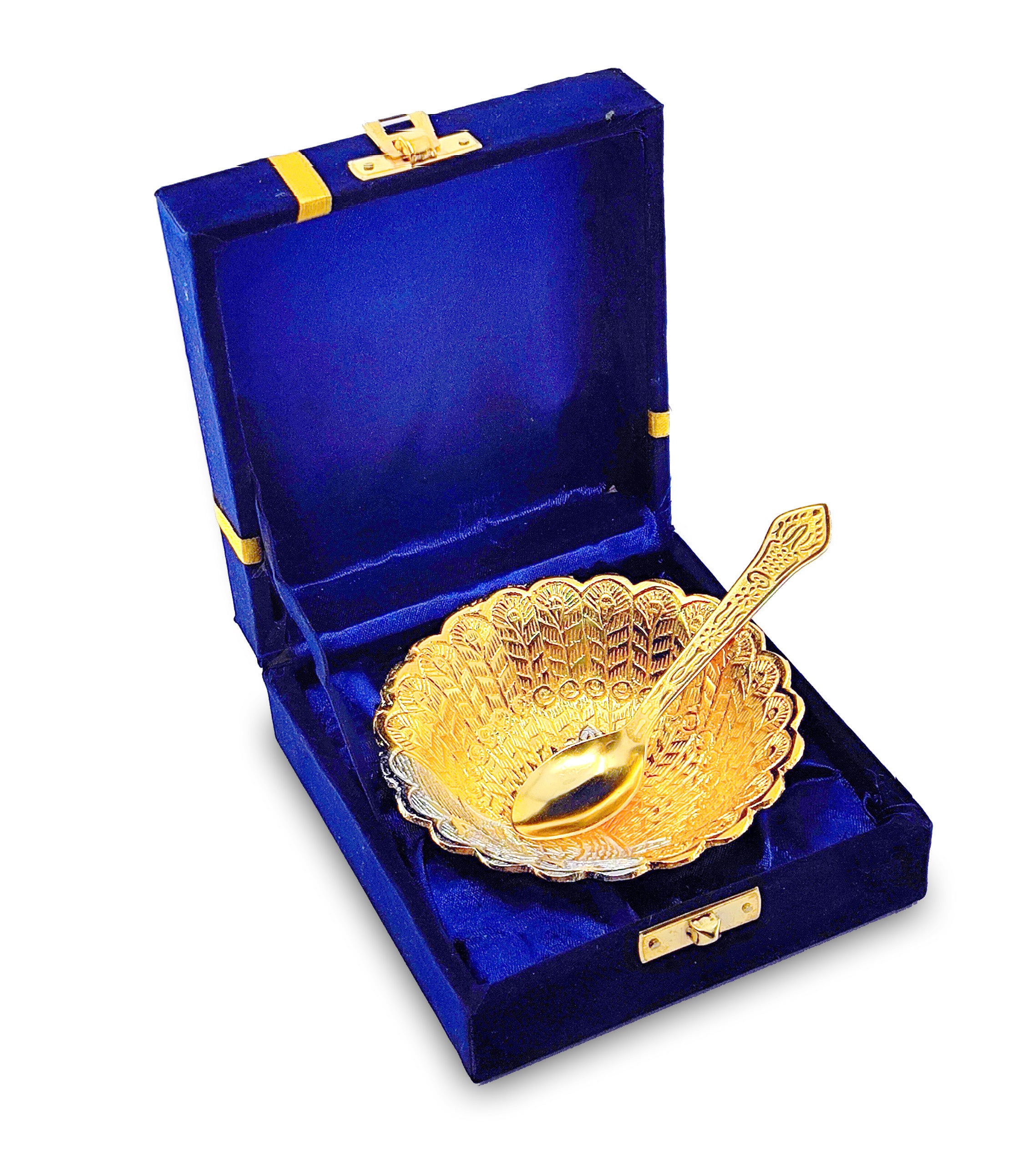 BENGALEN Gold & Silver Plated Bowl Spoon Set