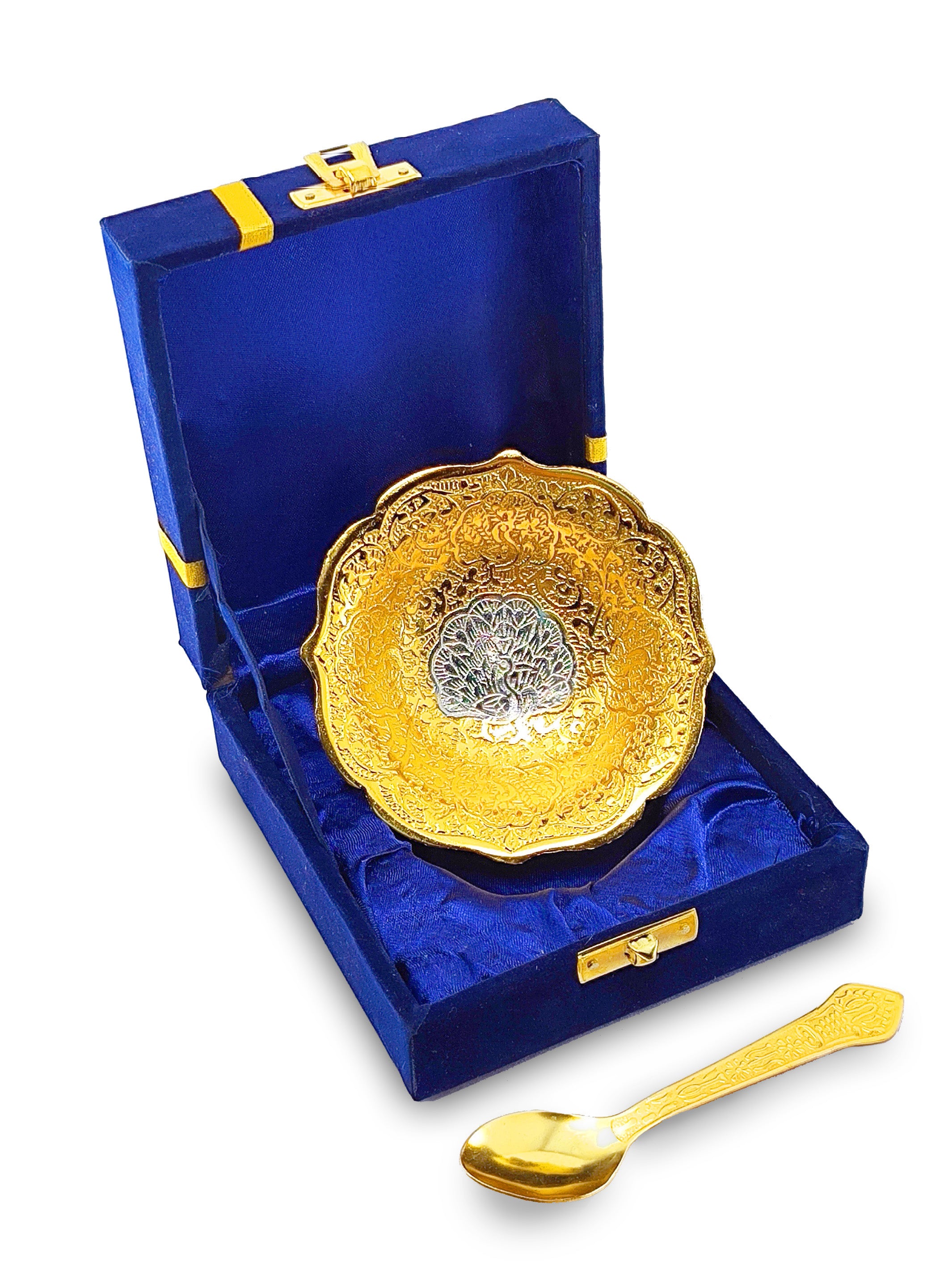 BENGALEN Gold & Silver Plated Bowl Spoon Set