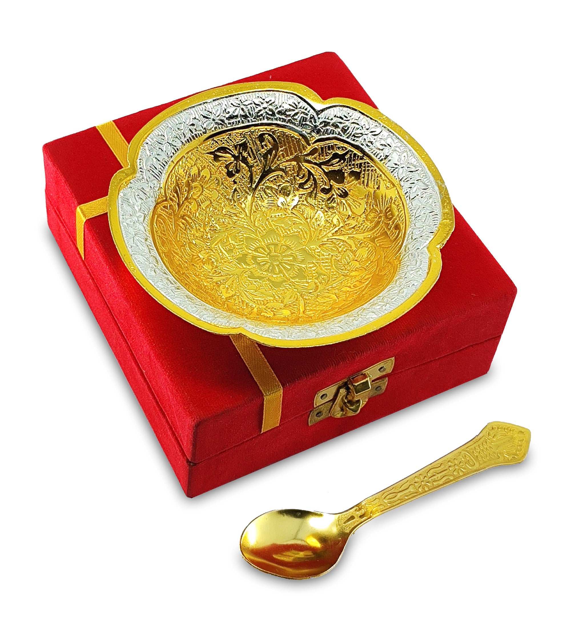 BENGALEN Gold & Silver Plated Bowl Spoon Set