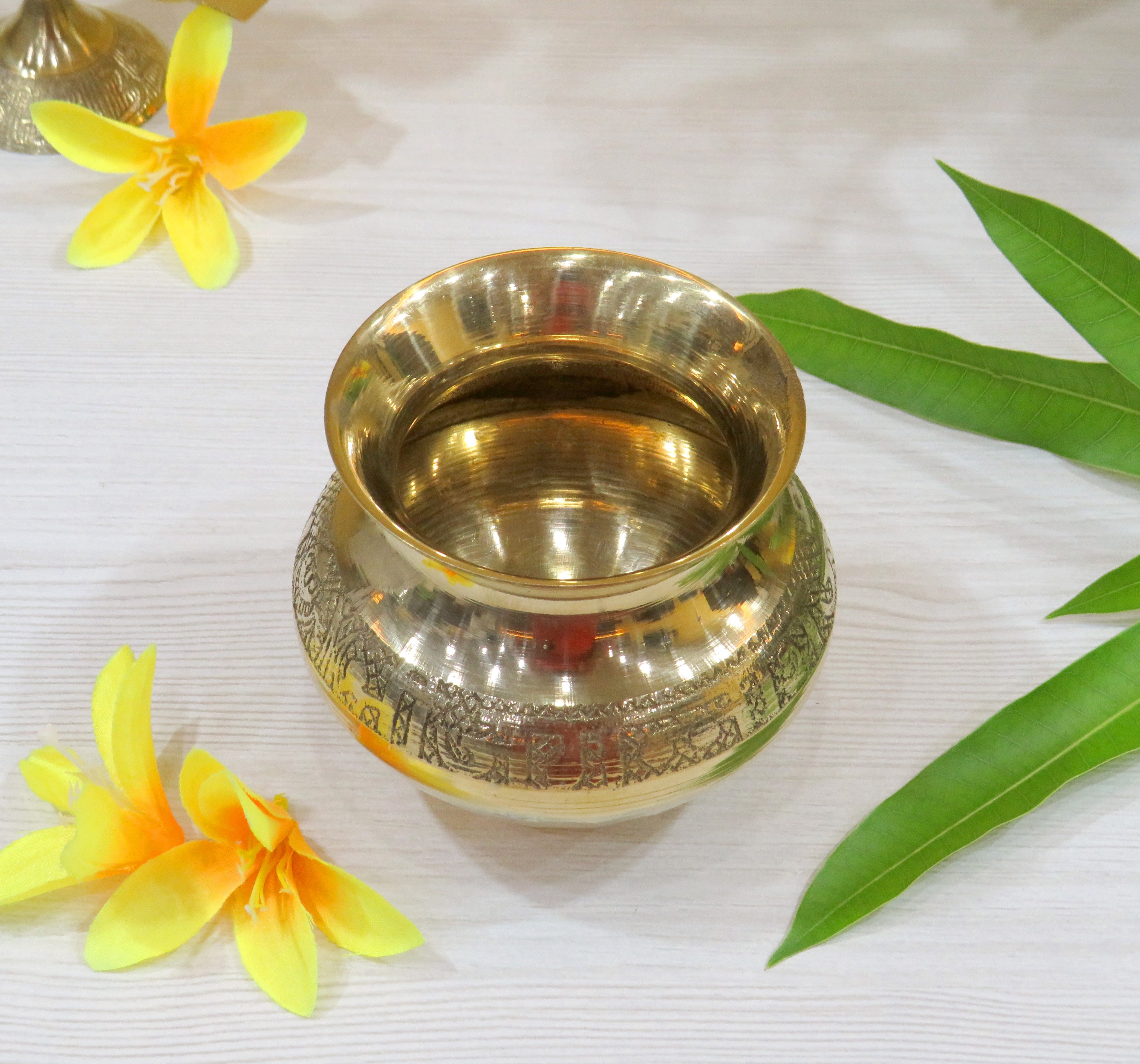 BENGALEN Brass Kalash Lota Gadwa Pooja Articles for Home Temple Decorative Puja Items for Poojan Purpose Return Gift