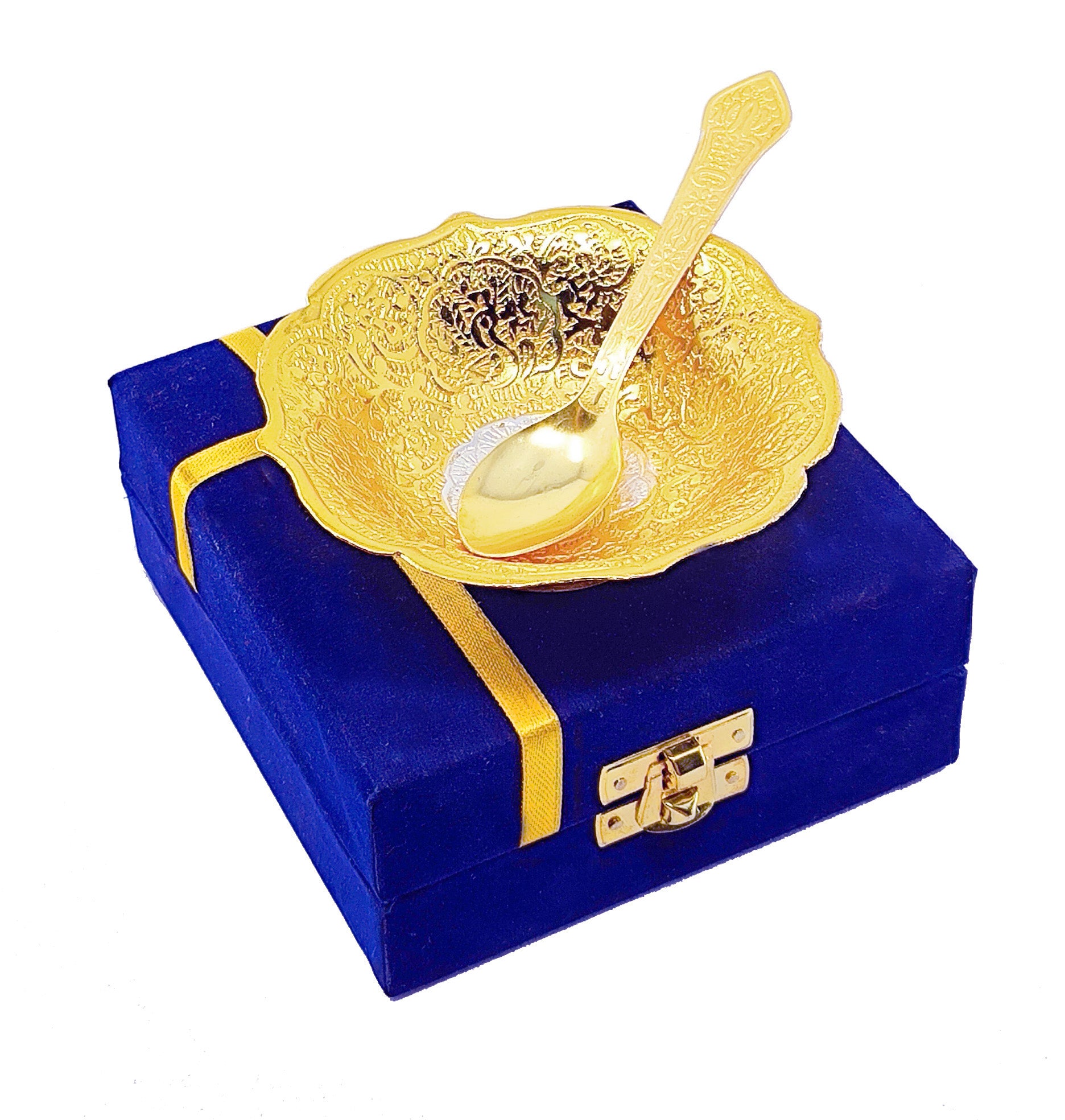 BENGALEN Gold & Silver Plated Bowl Spoon Set