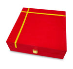 BENGALEN Pooja Thali Set with Velvet Gift Box 8 Inch Puja Plate Kalash Palli Diya Agarbatti Stand Bowl Kumkum Holder Ghanti Puja Items Diwali Wedding Gifts