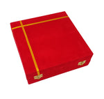 BENGALEN Pooja Thali Set Silver Plated with Red Gift Box Designed 8 Inch Puja Plate Kalash Bowl Ghanti Spoon Dhup Dan Diya for Home Office Diwali Wedding Return Gift Items