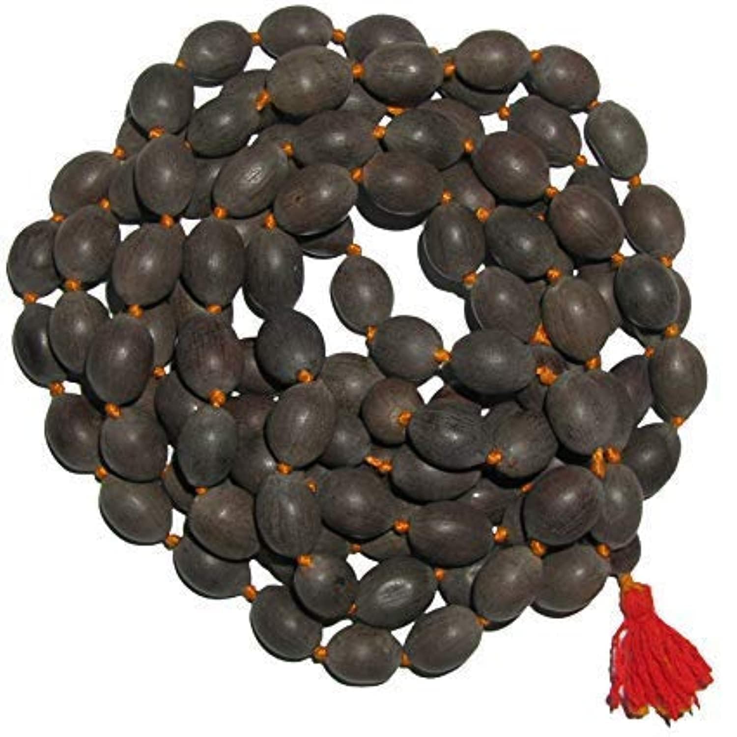 Kamal Gatta Mala for Lakshmi Puja Meditation & Jaap Natural Handmade Prayer Maala with Red Tassel Spiritual Wealth & Prosperity