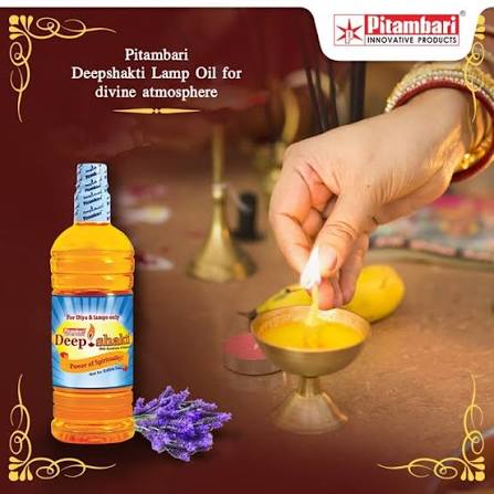 Pitambari Deepshakti Diya Oil with Lavender Fragrance Smokeless for Puja Festivals Havan for Pooja