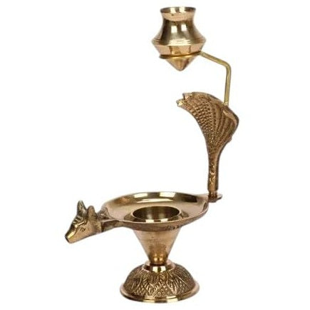 Brass Shiva Shivling Gomukhi Jaldhara with Snake-Shaped