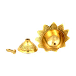 Devdas Diya Puja Home Brass Flower Design