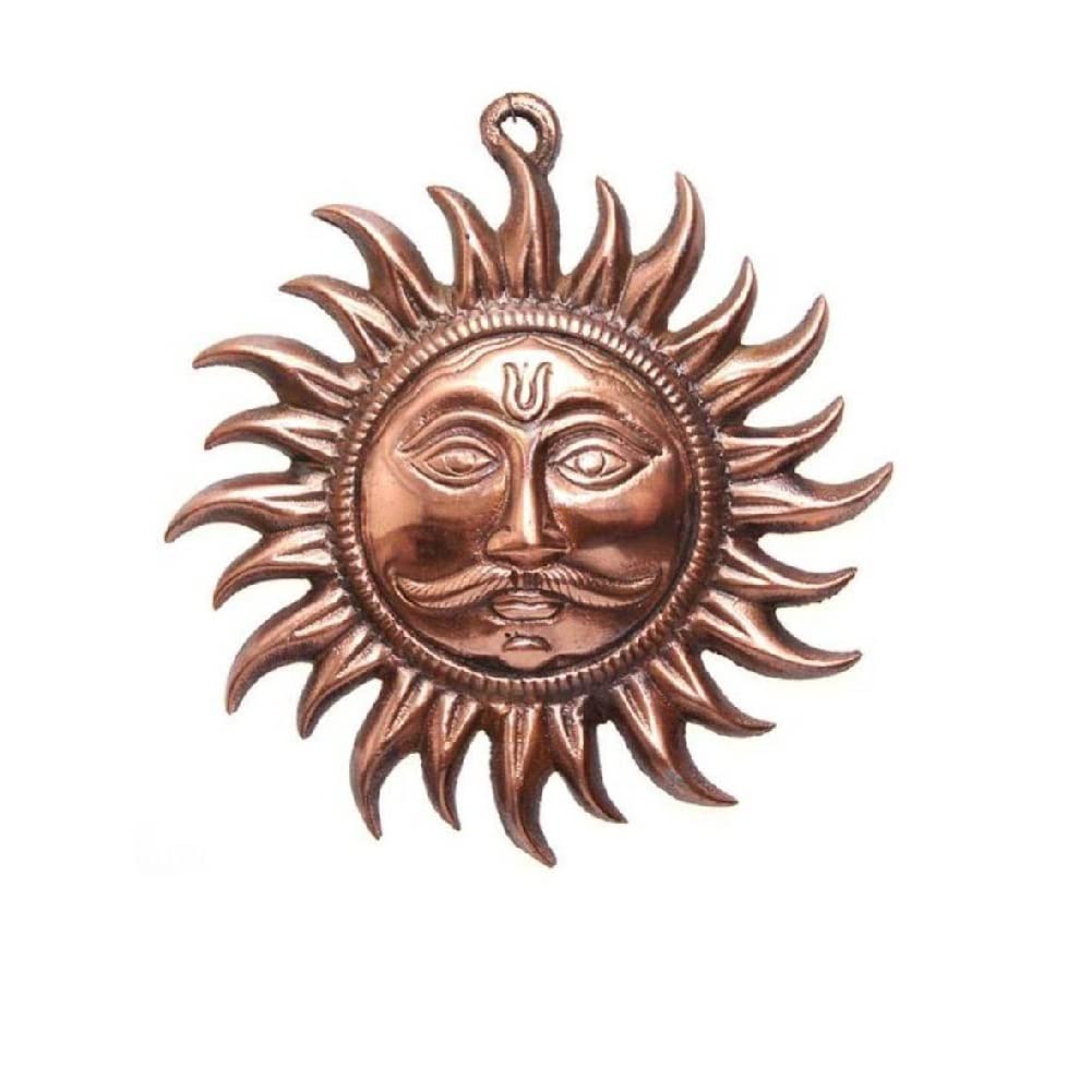 Copper Sun Surya Face God Sun Wall Hanging Suraj for Positivity at Home & Office
