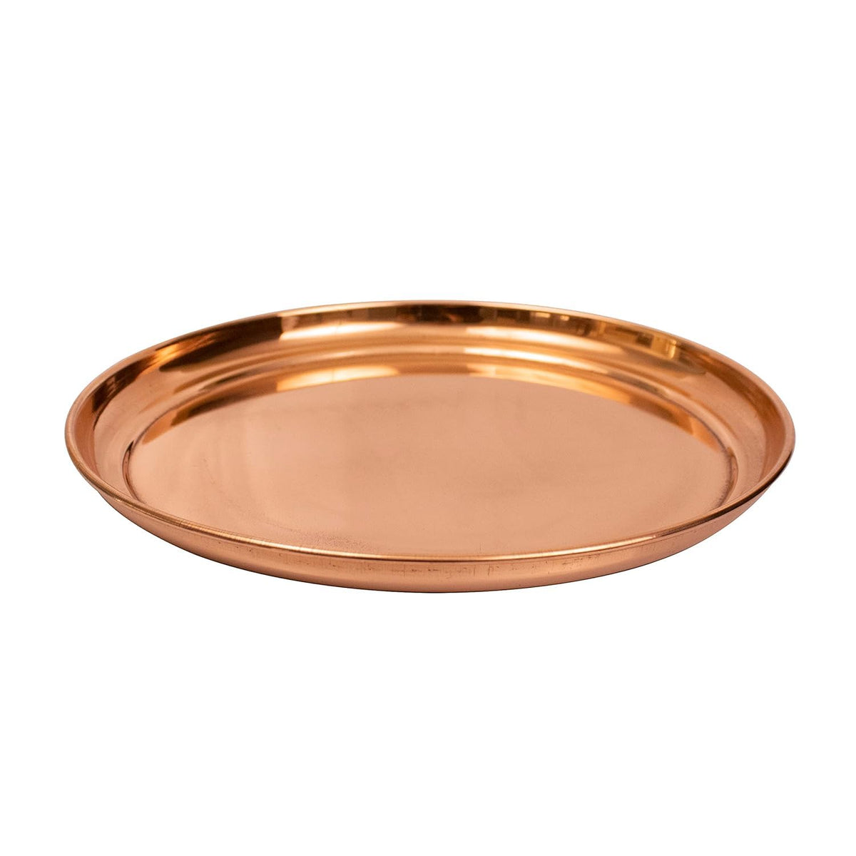 Copper Plate Plain Pure Indian Traditional Handmade for Pooja Diwali Puja Navratri Aarti and Daily Bhog Use