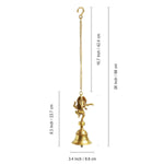 Dancing Ganpati Pure Brass Hanging Bells for Pooja Room