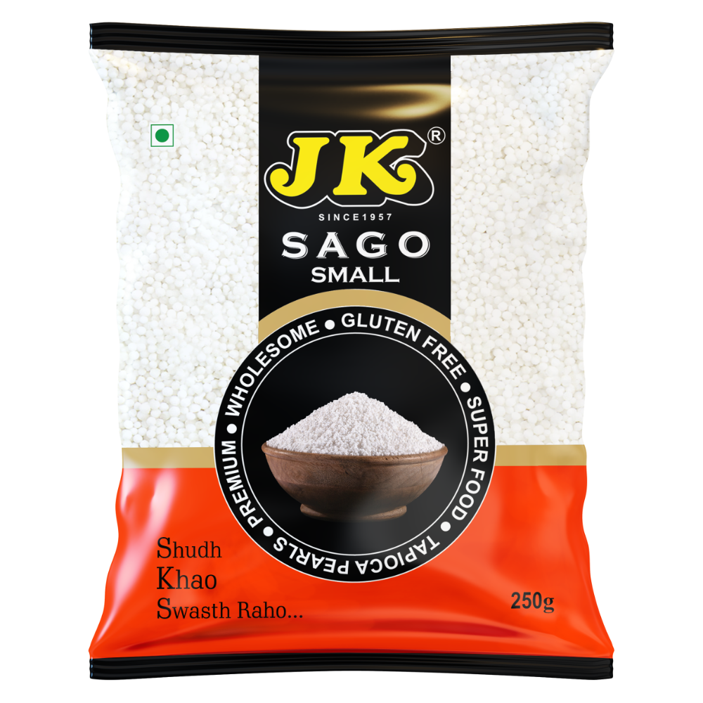 JK Sabudana Premium Sago Moti/Small, 250g Tapioca Granules