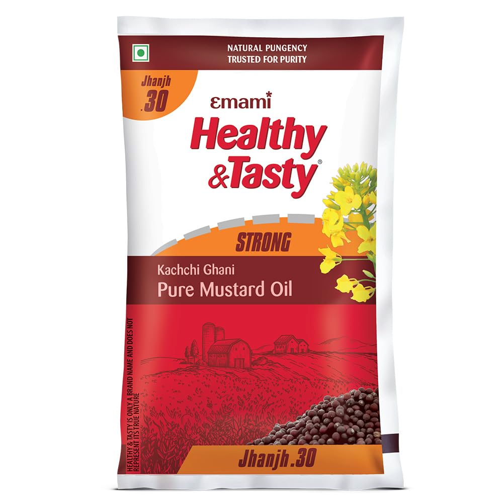 Emami Healthy & Tasty Strong Kachchi Ghani Mustard Oil 825g