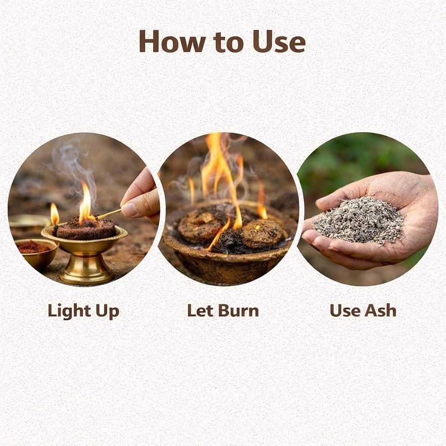 Natural Cow Dung Cakes (Gomaya Upla) Eco-Friendly Fuel for Composting & Mosquito Repellent Chemical-Free Traditional Use