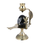 Shivling Ovel Black Idol Brass Sculpture Shiva Shivlingam