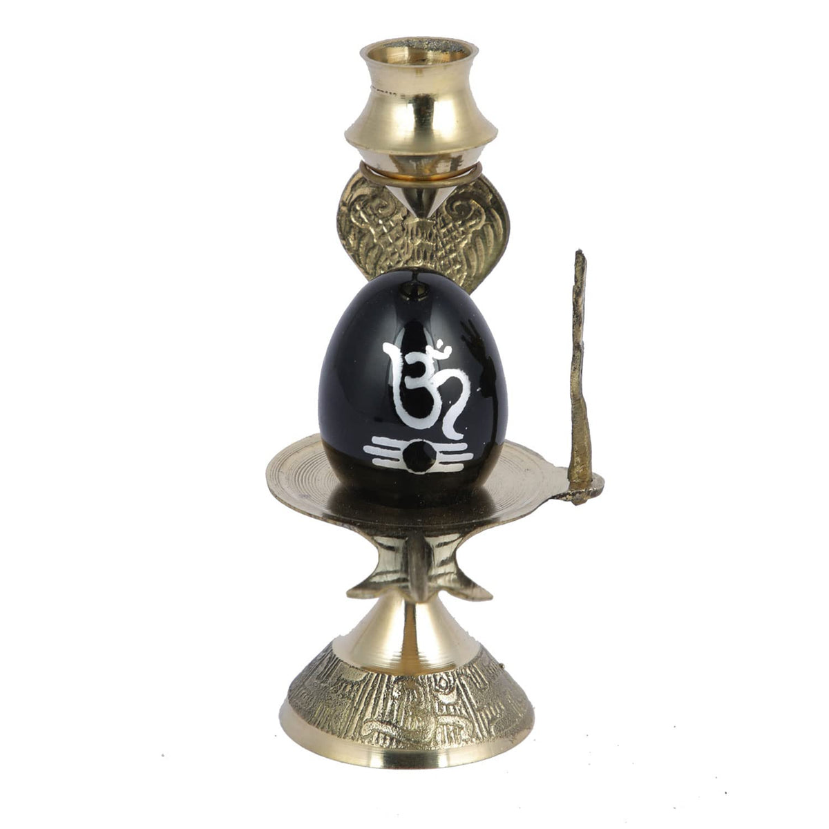 Shivling Ovel Black Idol Brass Sculpture Shiva Shivlingam