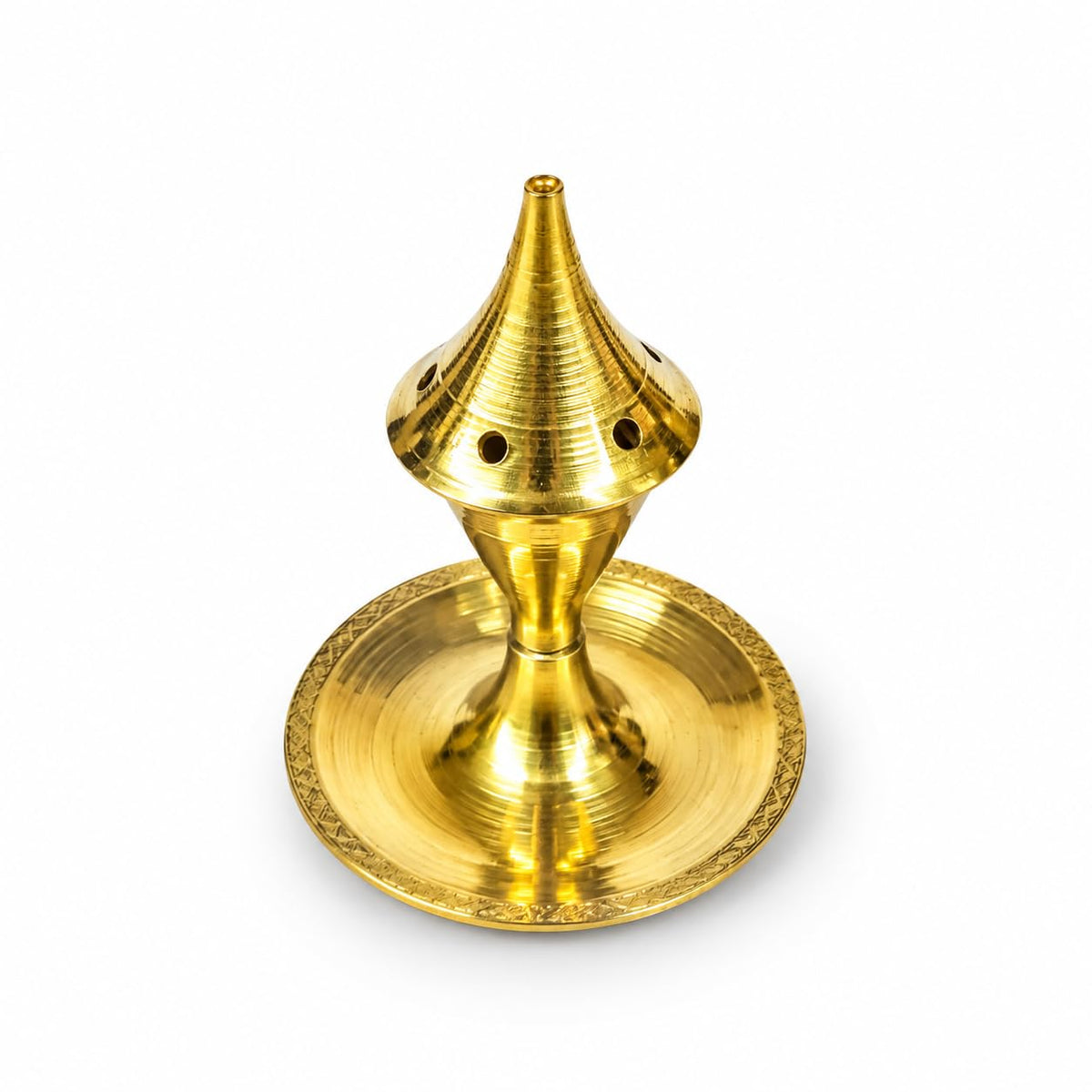 Dana Sampat Brass Incense Cone Holder with Plate