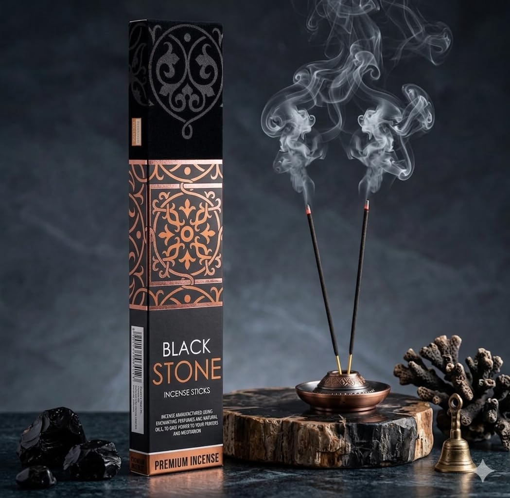 Black Stone Incense Sticks Agarbatti Premium Natural Fragrance for Meditation
