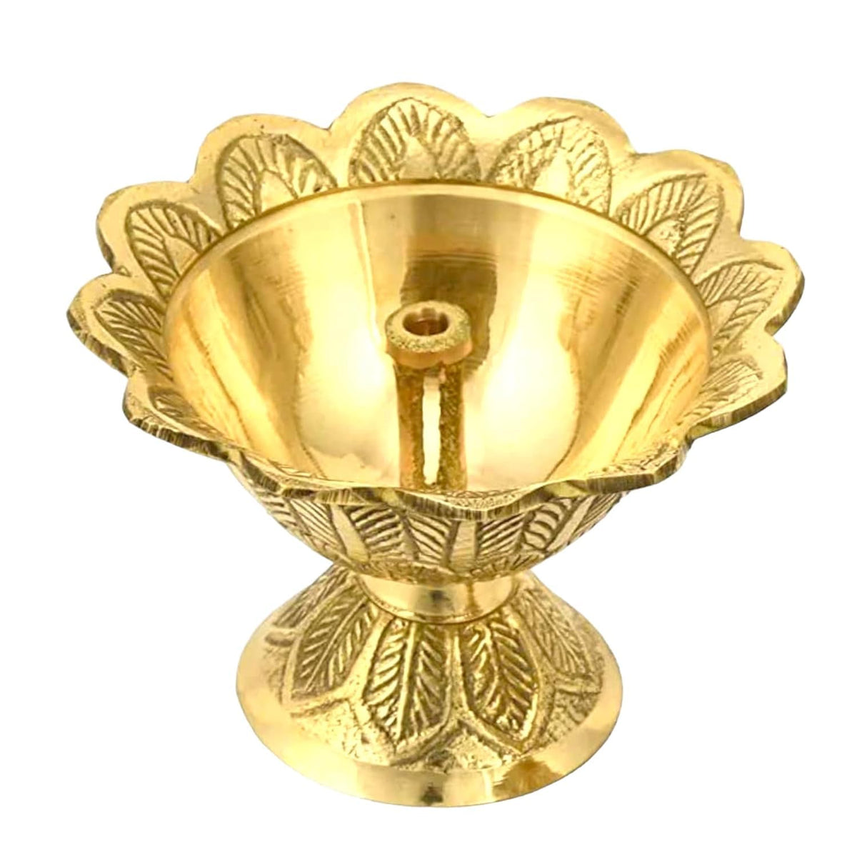 Devdas Diya Puja Home Brass Flower Design