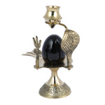 Shivling Ovel Black Idol Brass Sculpture Shiva Shivlingam