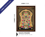 Lord Tirupati Balaji Sparkle Coated Digital Reprint Painting Wall Art Decor Statue Idol for Home Decoration Living Room Office