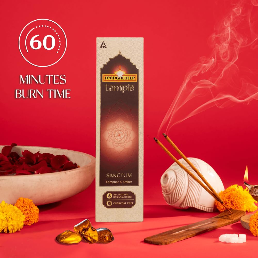 Mangaldeep Temple Sanctum Incense Sticks Camphor & Amber Fragrance